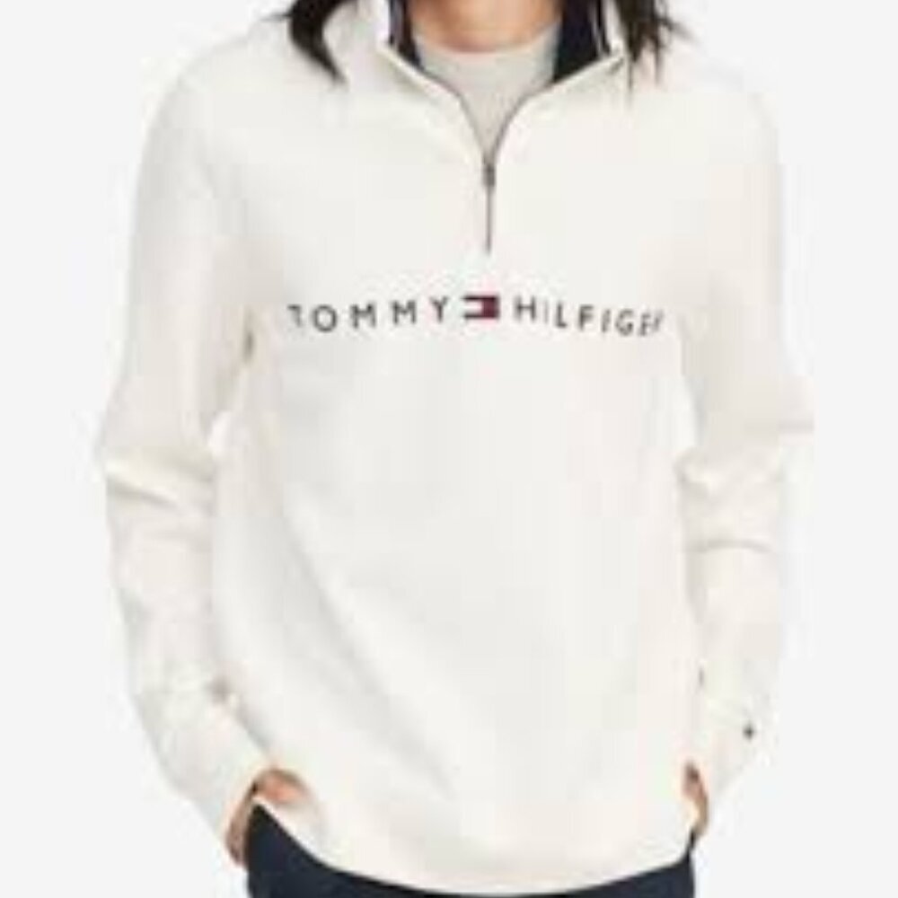 NWT Tommy Hilfiger 1/4 zip Pullover Sweater Woman Size L